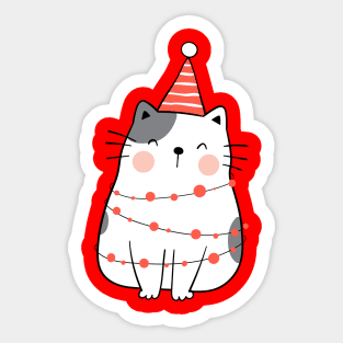 Cute Christmas Cat - Merry Catmas Sticker